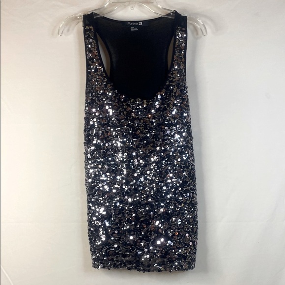 Forever 21 Black Sequin Top, Size S - Picture 1 of 5